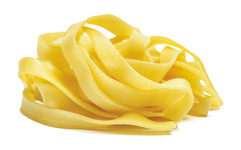 Tagliatelle: fresh pasta, bronze drawn. Format of pasta excellent with both sauces and vegetables.